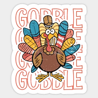 Gobble Gobble Gobble Gobble Happy Thanksgiving Sticker